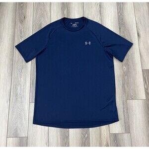 Under Armour Blue Tech Tee Short Sleeve Athletic Shirt Mens Sz Large Crewneck